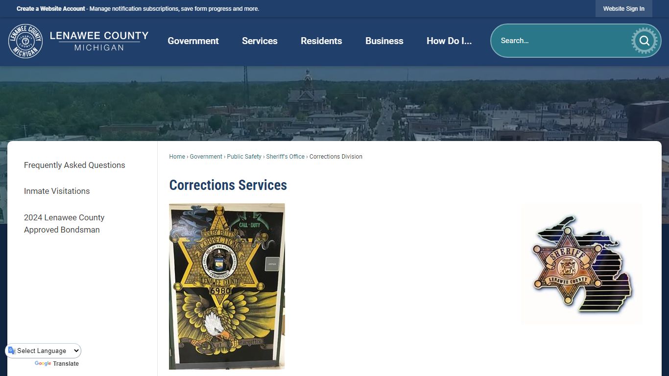 Corrections Services | Lenawee County, MI