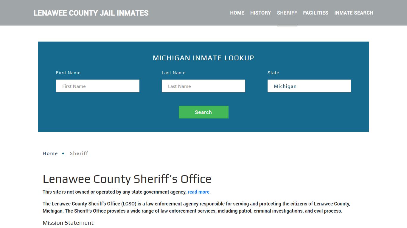 Lenawee County Sheriff, MI Arrest Warrant Lookup