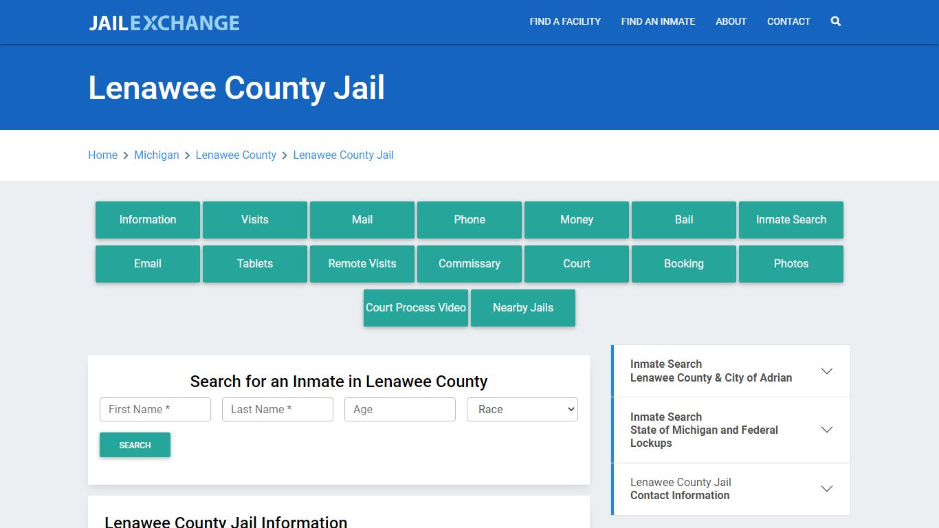 Lenawee County Jail Roster Lookup, MI, Inmate Search