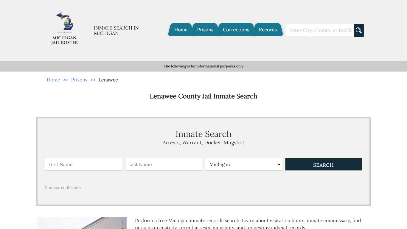 Lenawee County Jail Inmate Search | Michigan Jail Roster