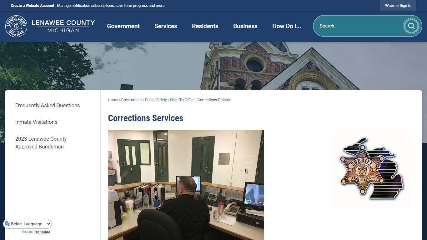Corrections Services | Lenawee County, MI